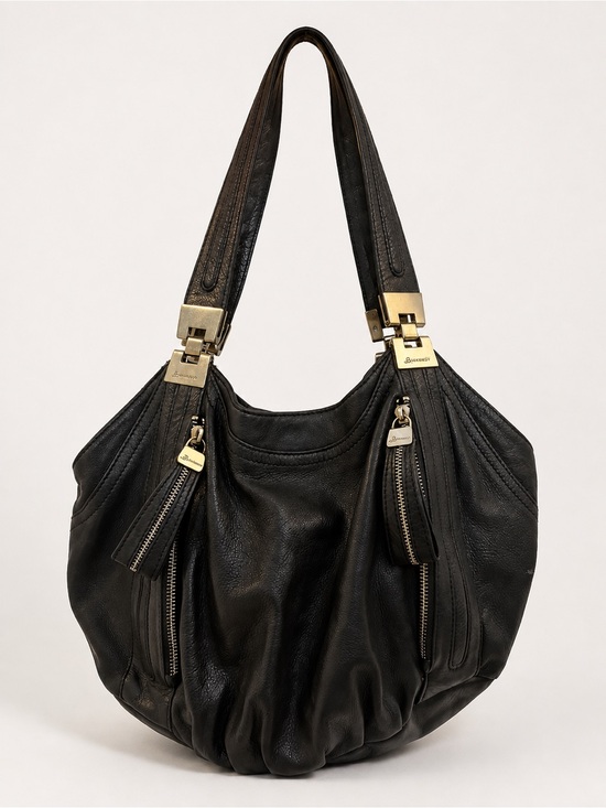 b. makowsky Handbags - B. Makowsky large black genuine leather hobo shoulder bag.